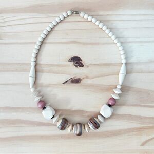 Vintage Wood Bead Necklace